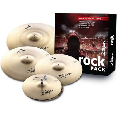 Zildjian A Series Rock Cymbal Box Set – 14" Mastersound Hi-Hats, 17"/19" Thin Crash, 20" Ping Ride Zildjian A Series Rock Cymbal Box Set – 14" Mastersound Hi-Hats, 17"/19" Thin Crash, 20" Ping Ride