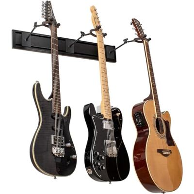Guitar Lab Support Mural Métallique Pour Guitare Supporte 3 Guitares, Support Mural Idéal Pour les Guitares Électriques, Basses, Acoustiques, Idéal Comme Cadeau Guitar Lab Support Mural Métallique Pour Guitare Supporte 3 Guitares, Support Mural Idéal Pour les Guitares Électriques, Basses, Acoustiques, Idéal Comme Cadeau