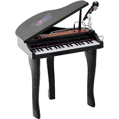 HOMCOM Piano électronique à lattes multifonction 37 touches avec microphone haut-parleur noir HOMCOM Piano électronique à lattes multifonction 37 touches avec microphone haut-parleur noir