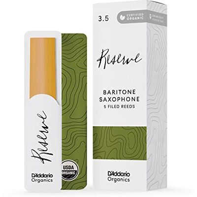 D'Addario Organique Reserve Baritone Anches de Saxophone Anches Sax Le Premier et le Seul Roseau Biologique 3.5 Force, 10 Paquet D'Addario Organique Reserve Baritone Anches de Saxophone Anches Sax Le Premier et le Seul Roseau Biologique 3.5 Force, 10 Paquet