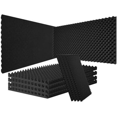 VEVOR Lot de 4 panneaux acoustiques en mousse ignifugés pour mur et plafond de studio, 121,9 x 61 x 5,1 cm, noir VEVOR Lot de 4 panneaux acoustiques en mousse ignifugés pour mur et plafond de studio, 121,9 x 61 x 5,1 cm, noir