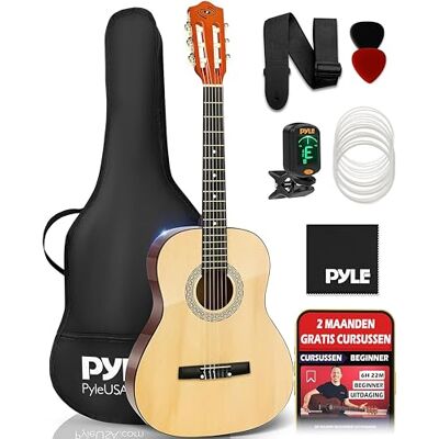 Pyle Guitare Acoustique Classique ¾ Échelle 36 Pouces pour Enfants et Débutants avec Accessoires Nylon, pour Enfants, Adolescents et Adultes Pyle Guitare Acoustique Classique ¾ Échelle 36 Pouces pour Enfants et Débutants avec Accessoires Nylon, pour Enfants, Adolescents et Adultes