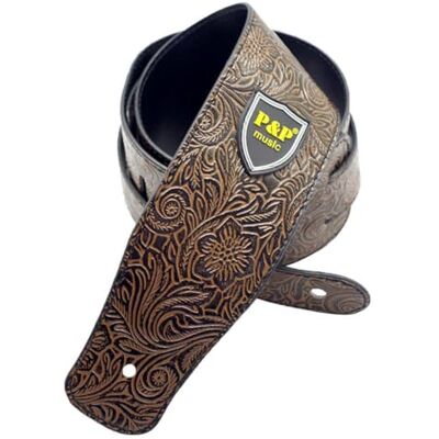 RCGOFOLLOW Accessoire pour instrument de musique : sangle de guitare et basse réglable, idéale pour tous les musiciens. Sangle rechange en cuir pour guitare électrique. Peinture électrique, Brun RCGOFOLLOW Accessoire pour instrument de musique : sangle de guitare et basse réglable, idéale pour tous les musiciens. Sangle rechange en cuir pour guitare électrique. Peinture électrique, Brun
