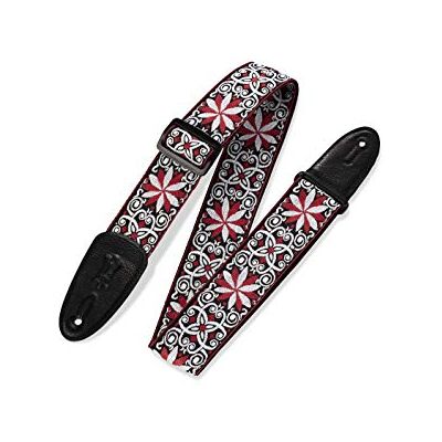 Levy's M8HT-12 Sangle de Guitare Jacquard Weave Poly Back & Leather Ends 2" 60's Hootenanny Style 12 Levy's M8HT-12 Sangle de Guitare Jacquard Weave Poly Back & Leather Ends 2" 60's Hootenanny Style 12