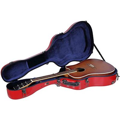 Crossrock Étui en fibre de verre de luxe pour guitares acoustiques dreadnought de 101,6 cm/104,1 cm Rouge (CRF2021DRD) Crossrock Étui en fibre de verre de luxe pour guitares acoustiques dreadnought de 101,6 cm/104,1 cm Rouge (CRF2021DRD)