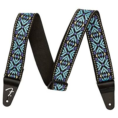 Fender Pasadena Sangle tissée pour guitare – Bleu Snowflake Fender Pasadena Sangle tissée pour guitare – Bleu Snowflake