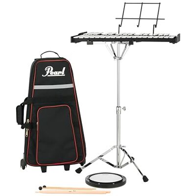 Pearl Glockenspiel Bell Kit de percussion éducatif à 32 notes avec pavé d'entraînement accordable, étui de transport roulant, bâtons et maillets (PK910C) Pearl Glockenspiel Bell Kit de percussion éducatif à 32 notes avec pavé d'entraînement accordable, étui de transport roulant, bâtons et maillets (PK910C)