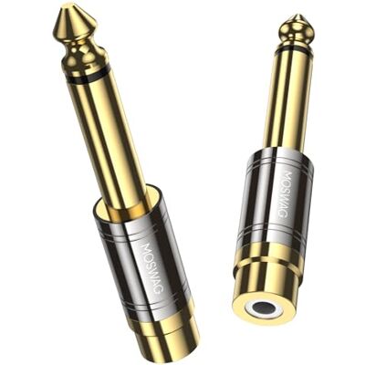 MOSWAG Adaptateur RCA vers 6.35, Adaptateur Audio RCA vers 6,35 mm pour Appareils Photo, Microphones, Amplificateurs, Pianos électriques, Haut-parleurs, Guitares électriques (2 Pack) MOSWAG Adaptateur RCA vers 6.35, Adaptateur Audio RCA vers 6,35 mm pour Appareils Photo, Microphones, Amplificateurs, Pianos électriques, Haut-parleurs, Guitares électriques (2 Pack)