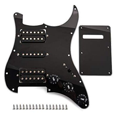 Alnicov Pickguard Humbuckers pour guitare HSH avec coque arrière et vis Noir Alnicov Pickguard Humbuckers pour guitare HSH avec coque arrière et vis Noir