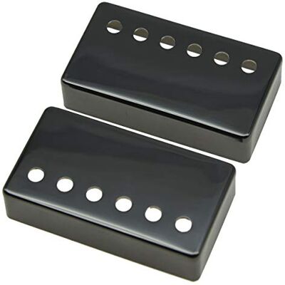 KAISH Lot de 2 housses de micro Humbucker pour guitare Humbucker en laiton 49,2 mm/52 mm Espacement des pôles Noir Nickel KAISH Lot de 2 housses de micro Humbucker pour guitare Humbucker en laiton 49,2 mm/52 mm Espacement des pôles Noir Nickel