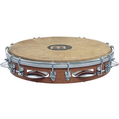 Meinl Percussion Pandeiro PA10CN-M Tambour à cadre traditionnel avec grelots Diamètre 25,4 cm Peau de chèvre Chêne Siam/acier marron/chromé Meinl Percussion Pandeiro PA10CN-M Tambour à cadre traditionnel avec grelots Diamètre 25,4 cm Peau de chèvre Chêne Siam/acier marron/chromé