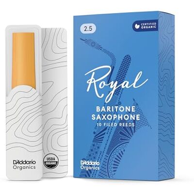 D'Addario Rico Anches Rico Royal pour saxophone baryton, force 2.5, pack de 10 D'Addario Rico Anches Rico Royal pour saxophone baryton, force 2.5, pack de 10