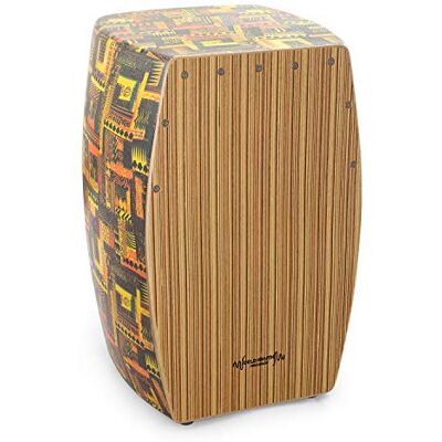 World Rhythm CAJ3-DK Cajón à surface de jeu en bois zébré World Rhythm CAJ3-DK Cajón à surface de jeu en bois zébré