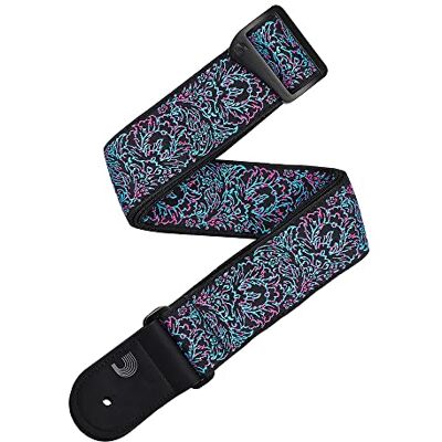 Waves D'Addario Eco-Comfort Outrun Sangle de guitare tissée à paillettes Waves D'Addario Eco-Comfort Outrun Sangle de guitare tissée à paillettes