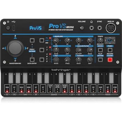 Behringer Bellinger PRO-VS MINI Synthétiseur vectoriel hybride portable avec séquenceur/arpégiateur à effet chorus intégré, 32 préréglés, alimenté par USB de type C, compatible MIDI 5 DIN, Behringer Bellinger PRO-VS MINI Synthétiseur vectoriel hybride portable avec séquenceur/arpégiateur à effet chorus intégré, 32 préréglés, alimenté par USB de type C, compatible MIDI 5 DIN,