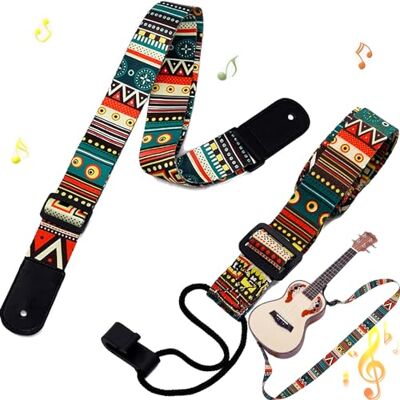 Benaton Lot de 2 sangles de guitare confortables pour basse, sangle basse, pour soutenir le ukulélé lorsque vous êtes debout dans les performances en plein air Benaton Lot de 2 sangles de guitare confortables pour basse, sangle basse, pour soutenir le ukulélé lorsque vous êtes debout dans les performances en plein air