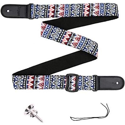 Rayzm Sangle pour Ukulélé, de Style Bohémien Knitting en Coton Ceinture, 4cm de Large, de Longueur Réglable de 78cm à 132cm Rayzm Sangle pour Ukulélé, de Style Bohémien Knitting en Coton Ceinture, 4cm de Large, de Longueur Réglable de 78cm à 132cm