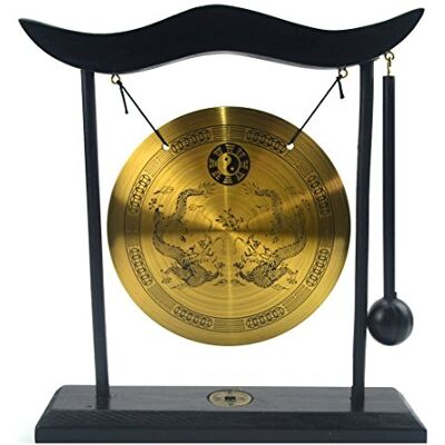 Juanxian Feng Shui Gong Zen Table Art Zen Wood and Copper Decoration Gong de Bureau en Laiton H1303 Juanxian Feng Shui Gong Zen Table Art Zen Wood and Copper Decoration Gong de Bureau en Laiton H1303