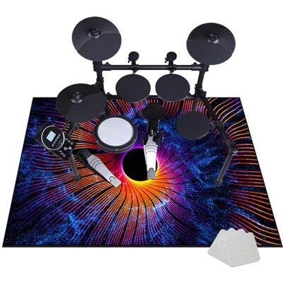 JaevKwzy Tapis de batterie professionnel insonorisant Couverture antidérapante pour batterie de jazz électronique, grosse caisse claire et autres instruments de musique Tapis rectangulaire 100 x JaevKwzy Tapis de batterie professionnel insonorisant Couverture antidérapante pour batterie de jazz électronique, grosse caisse claire et autres instruments de musique Tapis rectangulaire 100 x