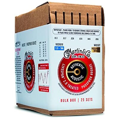 Martin Guitar Authentic Acoustic Lifespan 2.0 Lot de 25 cordes pour guitare acoustique Martin Guitar Authentic Acoustic Lifespan 2.0 Lot de 25 cordes pour guitare acoustique