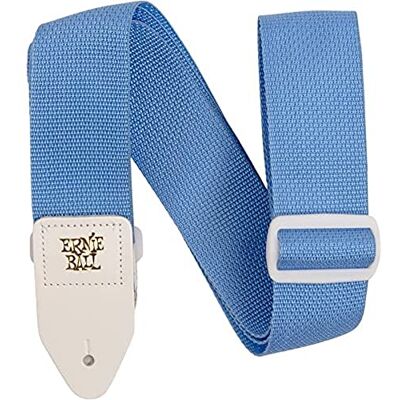 Ernie Ball Sangle de guitare en polypropylène, bleu clair et blanche (P05348) Ernie Ball Sangle de guitare en polypropylène, bleu clair et blanche (P05348)