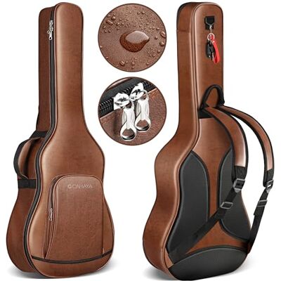 CAHAYA Housse de guitare acoustique Housse imperméable en polyuréthane marron avec rembourrage respirant de 15 mm d'épaisseur Avec double fermeture éclair Pour guitare de 40 à 41 42", marron, CAHAYA Housse de guitare acoustique Housse imperméable en polyuréthane marron avec rembourrage respirant de 15 mm d'épaisseur Avec double fermeture éclair Pour guitare de 40 à 41 42", marron,