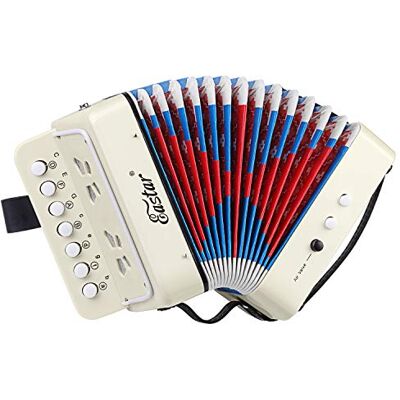 Eastar Accordéon 10 touches Instrument de musique éducatif pour enfants Accordéon léger entièrement fonctionnel Choix de cadeaux pour la fête des enfants Blanc Eastar Accordéon 10 touches Instrument de musique éducatif pour enfants Accordéon léger entièrement fonctionnel Choix de cadeaux pour la fête des enfants Blanc