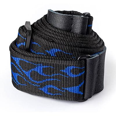 Dunlop Sangle de guitare – Bleu flambe Dunlop Sangle de guitare – Bleu flambe