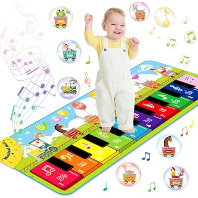 ZLPBAO Tapis Piano Bebe avec 7 Animaux, Tapis de Danse Musical Clavier Jouets Bébés 1-5 Ans, Tapis de Danse pour Enfants, Cadeaux d'anniversaire, de Noël, Jouets Musicaux pour Bébés Garçons Filles ZLPBAO Tapis Piano Bebe avec 7 Animaux, Tapis de Danse Musical Clavier Jouets Bébés 1-5 Ans, Tapis de Danse pour Enfants, Cadeaux d'anniversaire, de Noël, Jouets Musicaux pour Bébés Garçons Filles