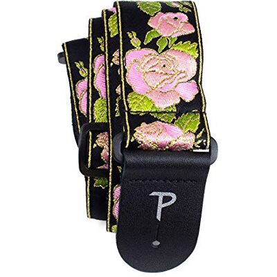 P Perri's Leathers Ltd. Perri's Leathers Ltd. TWS-7250 Sangle de guitare en nylon, jacquard, réglable, pour guitares acoustiques, basses, électriques, fabrication au Canada, Rose métallisé, noir P Perri's Leathers Ltd. Perri's Leathers Ltd. TWS-7250 Sangle de guitare en nylon, jacquard, réglable, pour guitares acoustiques, basses, électriques, fabrication au Canada, Rose métallisé, noir