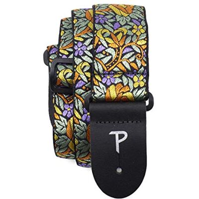 P Perri's Leathers Ltd. Perri's Leathers Ltd. TWS-7276 Sangle de guitare réglable en nylon, jacquard motif floral orange jaune, pour guitares acoustiques, basses, électriques, fabrication au Canada P Perri's Leathers Ltd. Perri's Leathers Ltd. TWS-7276 Sangle de guitare réglable en nylon, jacquard motif floral orange jaune, pour guitares acoustiques, basses, électriques, fabrication au Canada
