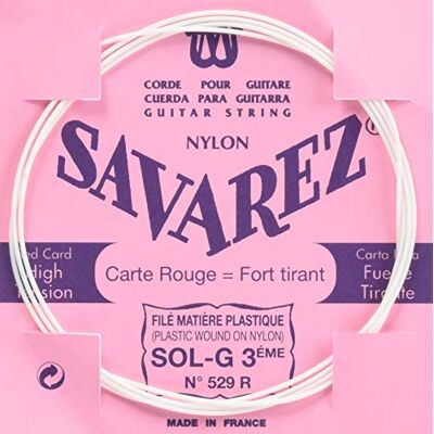 Savarez Nylon 529R guitare de concert SOL3-corde individuelle Haute Tension Savarez Nylon 529R guitare de concert SOL3-corde individuelle Haute Tension