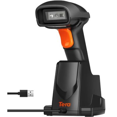 Tera Scanner de codes-barres 2D haute densité sans fil avec support de chargement lors de la charge, transmission haute résolution, 100 m de long, lecteur de codes-barres QR HW0007 Tera Scanner de codes-barres 2D haute densité sans fil avec support de chargement lors de la charge, transmission haute résolution, 100 m de long, lecteur de codes-barres QR HW0007