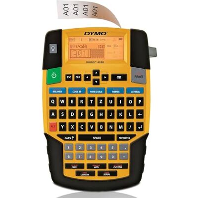 Dymo Rhino Étiqueteuse (clavier QWERTY), noir et jaune Dymo Rhino Étiqueteuse (clavier QWERTY), noir et jaune