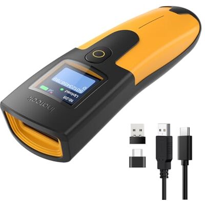 Inateck Mini scanner de codes-barres sans fil 2D avec écran, scanner QR BCST-48 Inateck Mini scanner de codes-barres sans fil 2D avec écran, scanner QR BCST-48