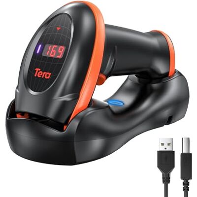 Tera Série Pro Barcode Scanner Capteur d'image Haute Performance pour Scanner de Codes-Barres de pour Code QR 2D 1D sans Fil 2,4 GHz avec câble USB de Station de Charge, HW0008 Tera Série Pro Barcode Scanner Capteur d'image Haute Performance pour Scanner de Codes-Barres de pour Code QR 2D 1D sans Fil 2,4 GHz avec câble USB de Station de Charge, HW0008