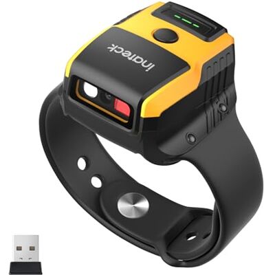 Inateck Lecteur de code-barres sans fil 1MP 2D QR, scanner de poignet mains libres avec contrôle vocal, inclinaison ergonomique 10°, Bluetooth 5.3, léger 60 g pour classification, Nano 370 Inateck Lecteur de code-barres sans fil 1MP 2D QR, scanner de poignet mains libres avec contrôle vocal, inclinaison ergonomique 10°, Bluetooth 5.3, léger 60 g pour classification, Nano 370