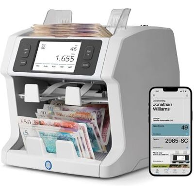 Safescan 2995-SC Machine à compter l'argent comptant et tri des notes mixtes – Compteur de billets avec détecteur de faux billets à 11 points – Compteur d'argent avec application gratuite Safescan 2995-SC Machine à compter l'argent comptant et tri des notes mixtes – Compteur de billets avec détecteur de faux billets à 11 points – Compteur d'argent avec application gratuite