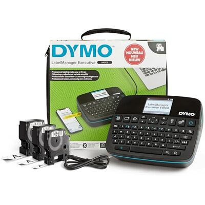 Dymo LabelManager Executive 640 CB Kit d'imprimante d'étiquettes portable avec étui de transport et 3 cassettes d'étiquettes Étiqueteuse QWERTY compacte Connectivité Bluetooth & USB Compatible Dymo LabelManager Executive 640 CB Kit d'imprimante d'étiquettes portable avec étui de transport et 3 cassettes d'étiquettes Étiqueteuse QWERTY compacte Connectivité Bluetooth & USB Compatible