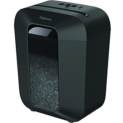 Fellowes Destructeur de Document LX41, destructeur de Papier avec agrafes, Trombones et Carte de crédit, Coupe Mini Cut, Verrouillage de sécurité, Corbeille 17L, Capacité : 8 Feuilles, Noir, 4300701 Fellowes Destructeur de Document LX41, destructeur de Papier avec agrafes, Trombones et Carte de crédit, Coupe Mini Cut, Verrouillage de sécurité, Corbeille 17L, Capacité : 8 Feuilles, Noir, 4300701