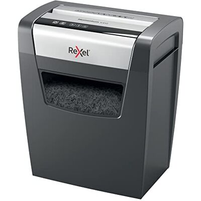 Rexel 2104571EU Momentum X410 Destructeur de Documents Coupe Croisée Sécurité P4, Capacité 11-10 Feuilles (70-80 g/m²), Corbeille 23 litres Amovible Rexel 2104571EU Momentum X410 Destructeur de Documents Coupe Croisée Sécurité P4, Capacité 11-10 Feuilles (70-80 g/m²), Corbeille 23 litres Amovible