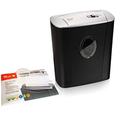 Peach PS500-10A Destructeur de documents à coupe croisée avec 12 feuilles de papier à huile 5 feuilles 11 l/80 DIN A4 Taille des particules 4 x 28 mm (P-4) Conforme au RGPD Peach PS500-10A Destructeur de documents à coupe croisée avec 12 feuilles de papier à huile 5 feuilles 11 l/80 DIN A4 Taille des particules 4 x 28 mm (P-4) Conforme au RGPD