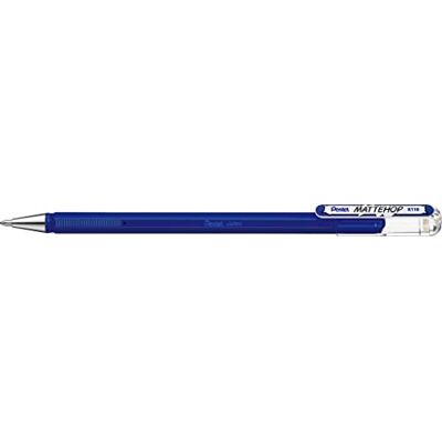 Pentel K110-VCX Stylo à encre gel Mattehop avec capuchon, encre à fort pouvoir couvrant et finition mate, 1 pièce, bleu Pentel K110-VCX Stylo à encre gel Mattehop avec capuchon, encre à fort pouvoir couvrant et finition mate, 1 pièce, bleu