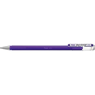 Pentel K110-VVX Mattehop Stylo à encre gel avec encre à fort pouvoir couvrant, finition mate, modèle avec capuchon, 1 pièce, violet Pentel K110-VVX Mattehop Stylo à encre gel avec encre à fort pouvoir couvrant, finition mate, modèle avec capuchon, 1 pièce, violet