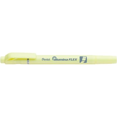 Pentel SLW11P-GE Illumina Flex Surligneur à double pointe pour mettre en évidence, souligner, marquer et accentuer, forme de stylo fin, jaune, 1 pièce Pentel SLW11P-GE Illumina Flex Surligneur à double pointe pour mettre en évidence, souligner, marquer et accentuer, forme de stylo fin, jaune, 1 pièce