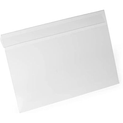 Durable Porte Étiquette Hard Cover A4 Paysage, 10 pcs, transparent, 116319 Pochette logistique en film rigide PET avec pli de serrage, compatible scan pour cartons et boîtes, Made in Poland Durable Porte Étiquette Hard Cover A4 Paysage, 10 pcs, transparent, 116319 Pochette logistique en film rigide PET avec pli de serrage, compatible scan pour cartons et boîtes, Made in Poland
