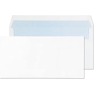 Blake DL 110 x 220 mm 90 g Portefeuille Enveloppes auto-adhésives – Blanc (Lot de 100) Blake DL 110 x 220 mm 90 g Portefeuille Enveloppes auto-adhésives – Blanc (Lot de 100)