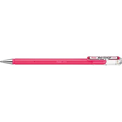 Pentel K110-VPX Mattehop Stylo à encre gel avec encre à fort pouvoir couvrant, finition mate, modèle avec capuchon, 1 pièce, rose Pentel K110-VPX Mattehop Stylo à encre gel avec encre à fort pouvoir couvrant, finition mate, modèle avec capuchon, 1 pièce, rose