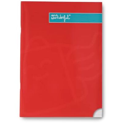 Mr. Wonderful Cahier rouge A4 Feuilles lignées 48 pages Reliure avec agrafes Mr. Wonderful Cahier rouge A4 Feuilles lignées 48 pages Reliure avec agrafes