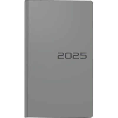 BRUNNEN Agenda de poche modèle 756 (2025), 2 pages = 1 semaine, format A6, 144 pages, couverture en balacron, gris BRUNNEN Agenda de poche modèle 756 (2025), 2 pages = 1 semaine, format A6, 144 pages, couverture en balacron, gris